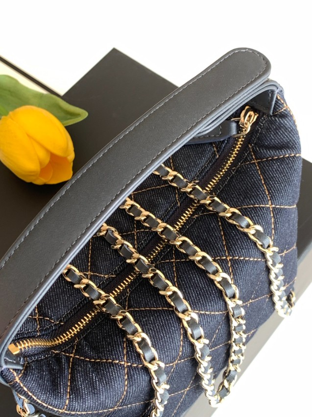 シャネル 格安 デニムキルティングチェーンショルダーバッグ ミニハンドバッグ 上品スタイル 口コミ多数_6