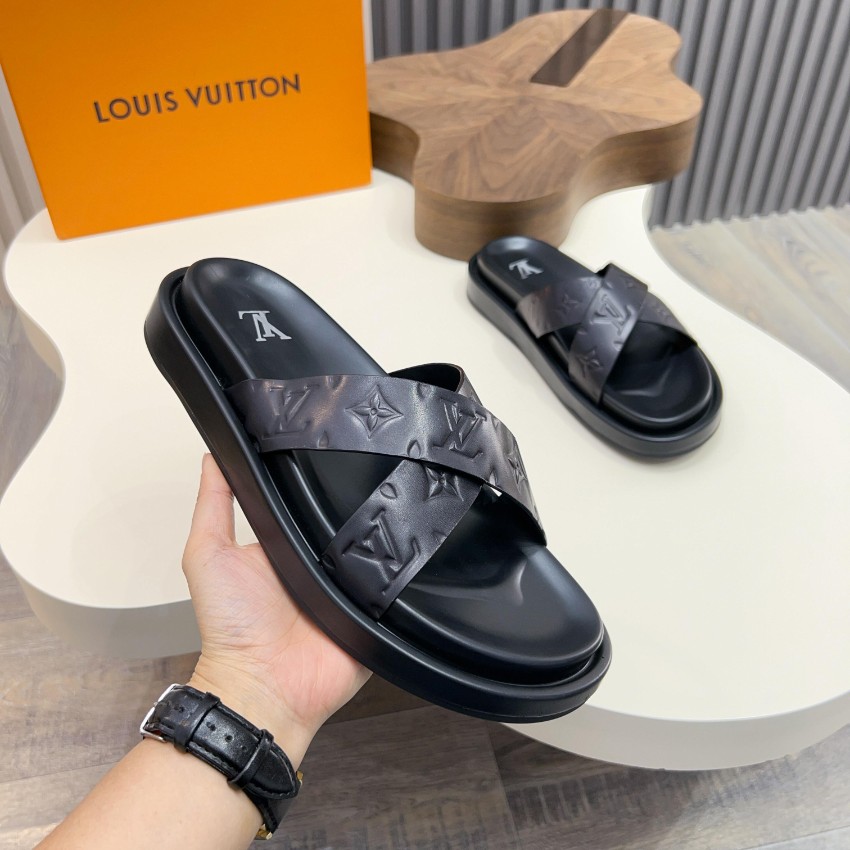 ルイヴィトン スーパーコピー クロスストラップサンダル モノグラム型押し 精密ディテール_6