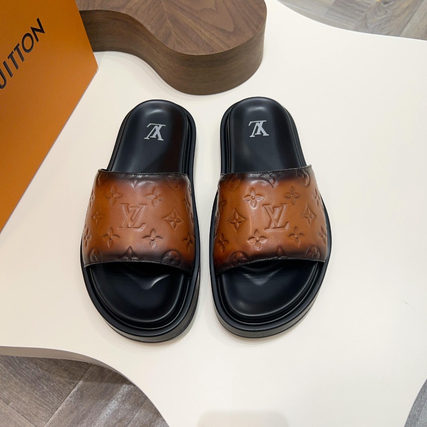 ルイヴィトン n級 モノグラムスライドサンダル グラデーションレザー 本革使用_2