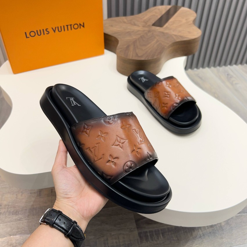ルイヴィトン n級 モノグラムスライドサンダル グラデーションレザー 本革使用_6