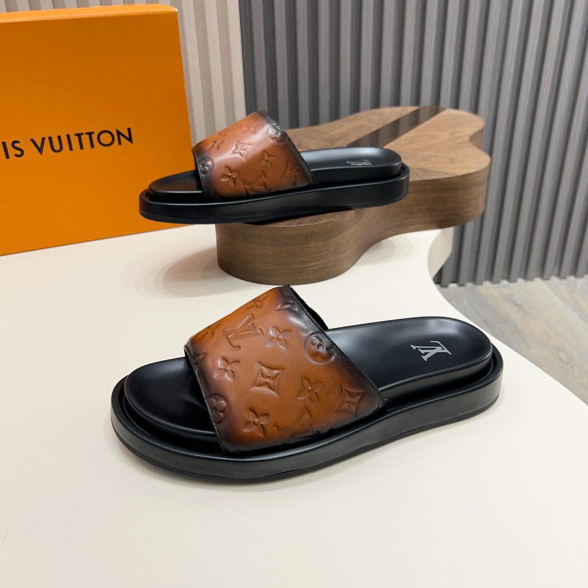ルイヴィトン n級 モノグラムスライドサンダル グラデーションレザー 本革使用_3