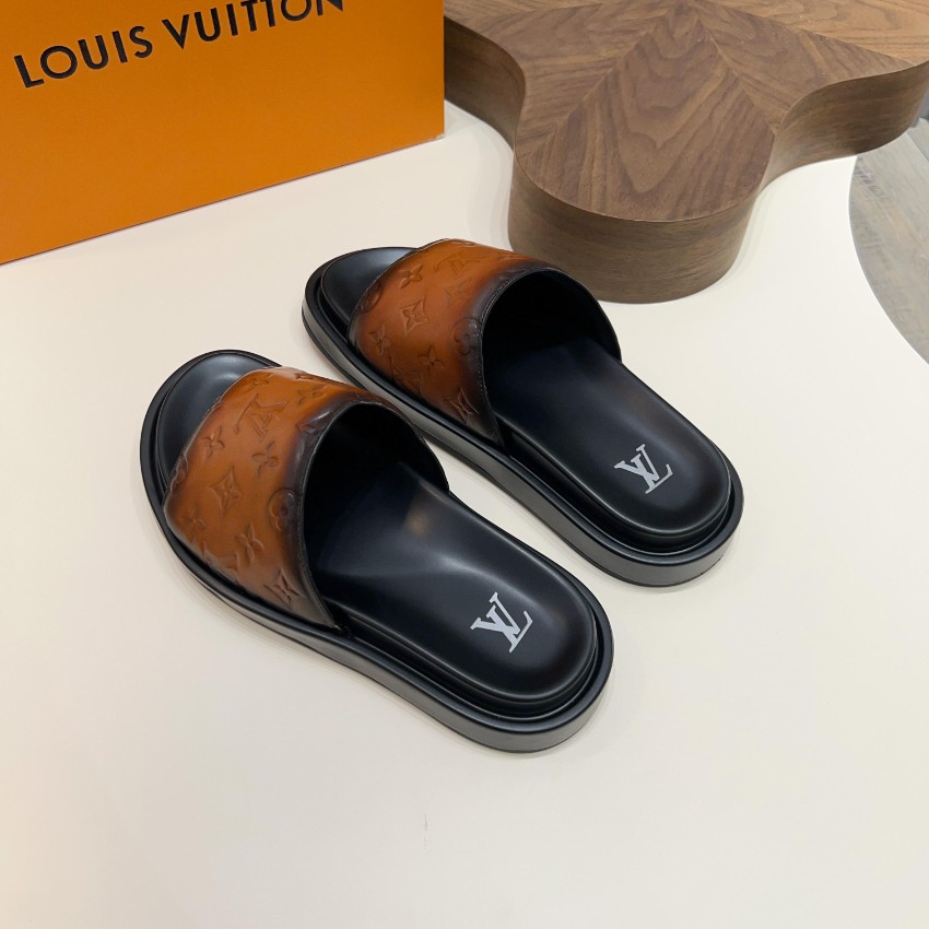 ルイヴィトン n級 モノグラムスライドサンダル グラデーションレザー 本革使用_4