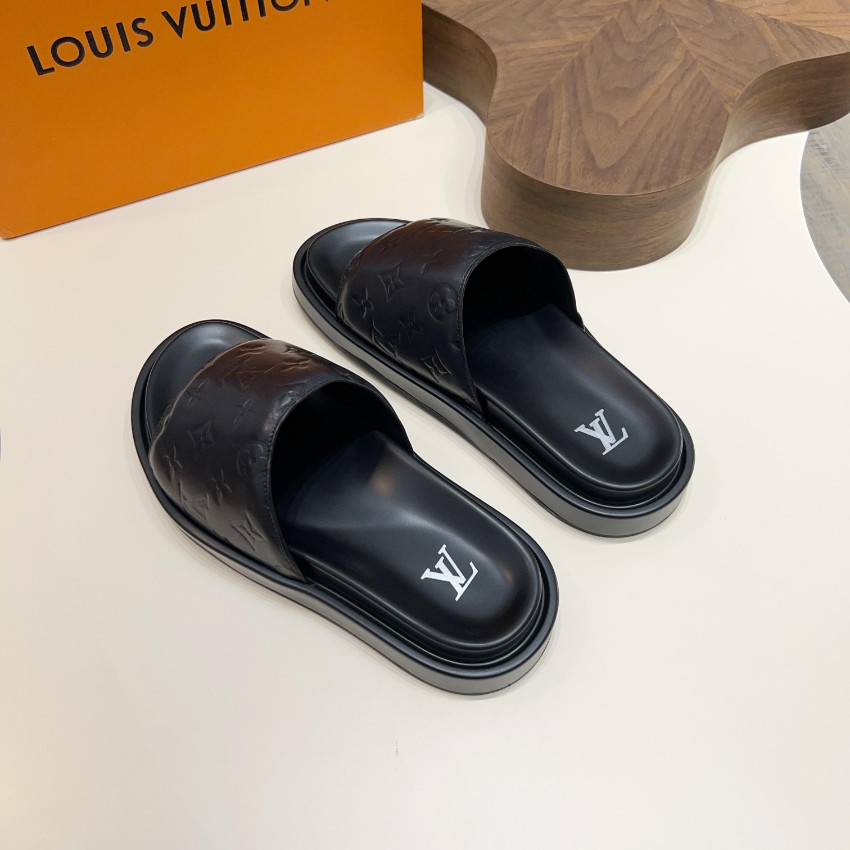 ルイヴィトン 格安 モノグラムスライドサンダル ブラックレザー 丁寧な縫製_2