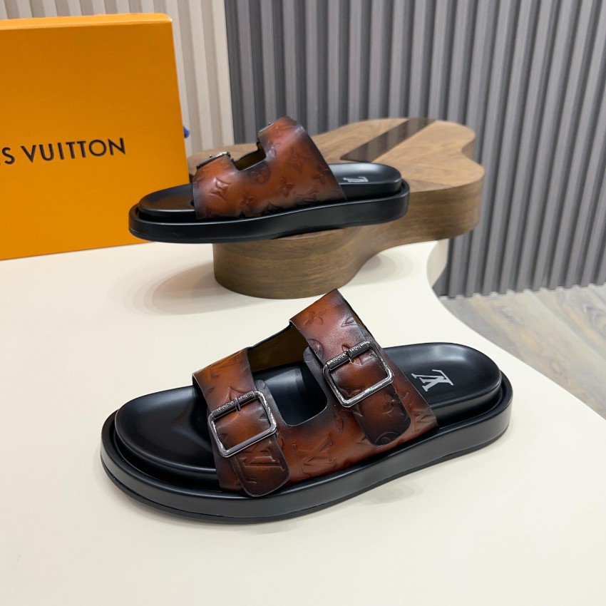 ルイヴィトン 本物級コピー ダブルストラップサンダル モノグラム型押し 高再現度_2