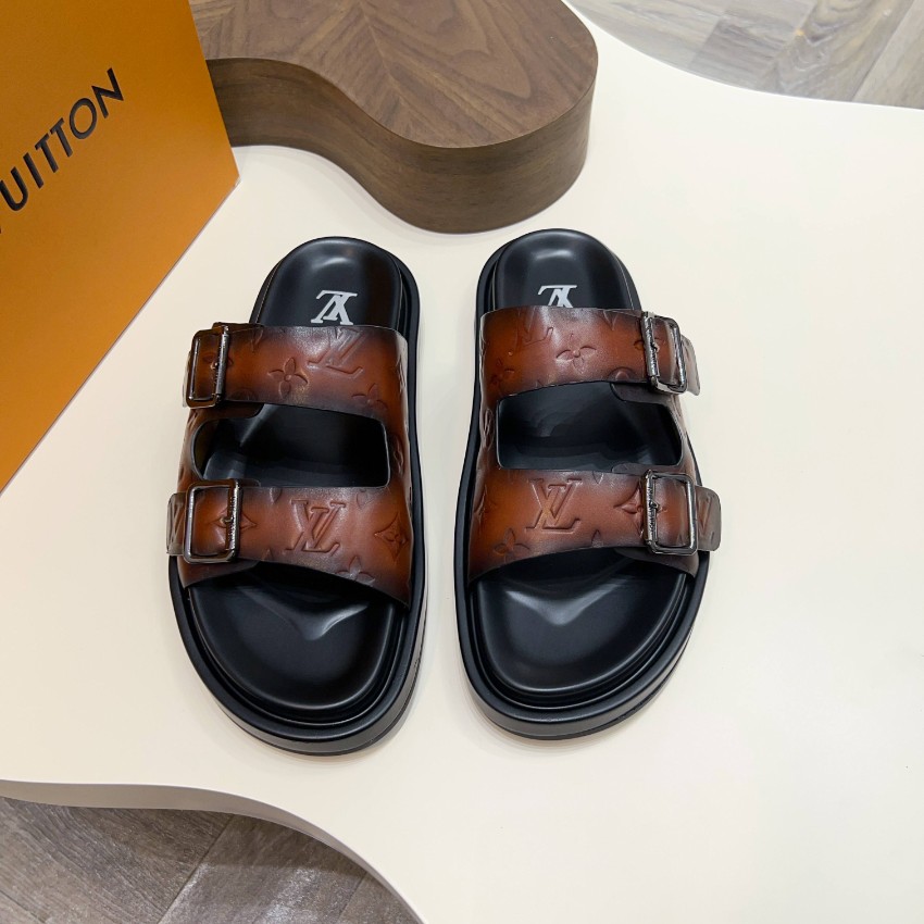 ルイヴィトン 本物級コピー ダブルストラップサンダル モノグラム型押し 高再現度_4