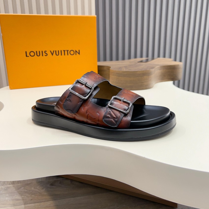 ルイヴィトン 本物級コピー ダブルストラップサンダル モノグラム型押し 高再現度_3