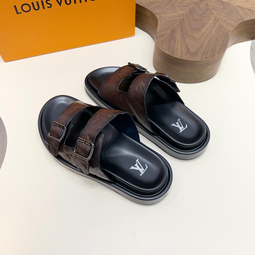 ルイヴィトン スーパーコピー ダブルベルトサンダル モノグラム型押し 職人技術再現_4