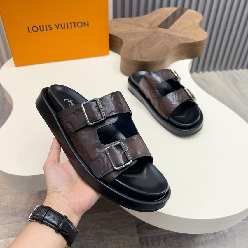ルイヴィトン スーパーコピー ダブルベルトサンダル モノグラム型押し 職人技術再現_5