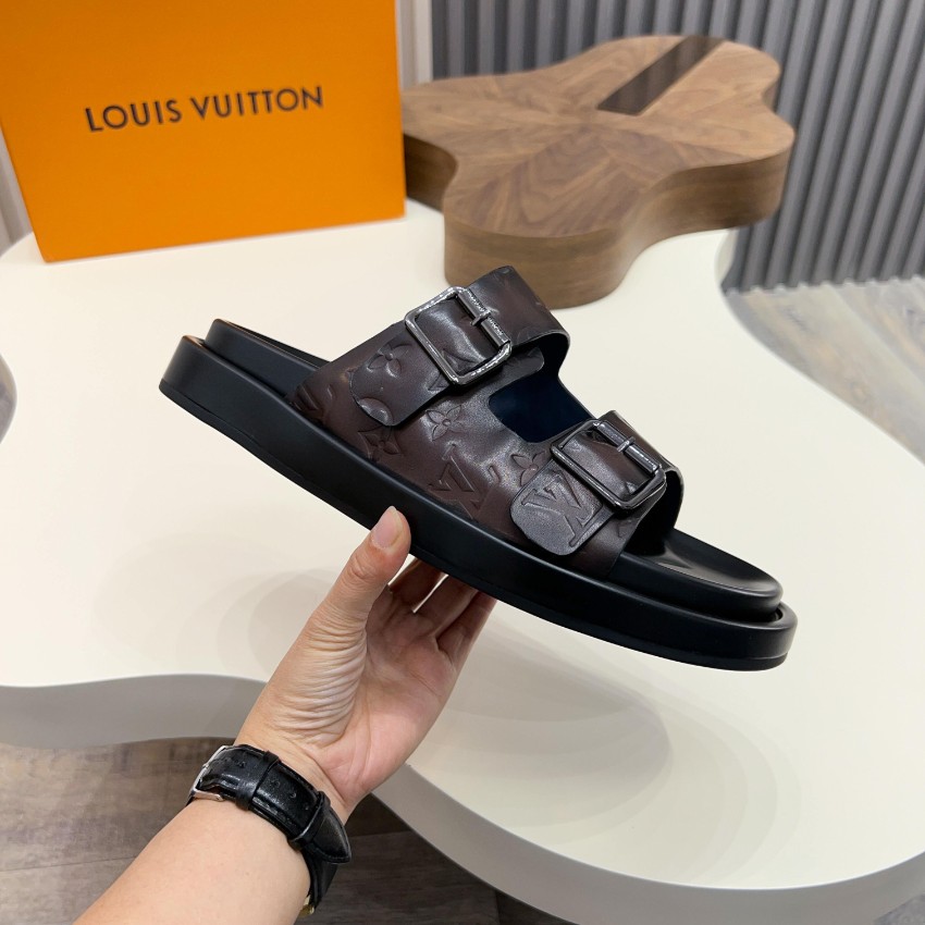 ルイヴィトン スーパーコピー ダブルベルトサンダル モノグラム型押し 職人技術再現_8