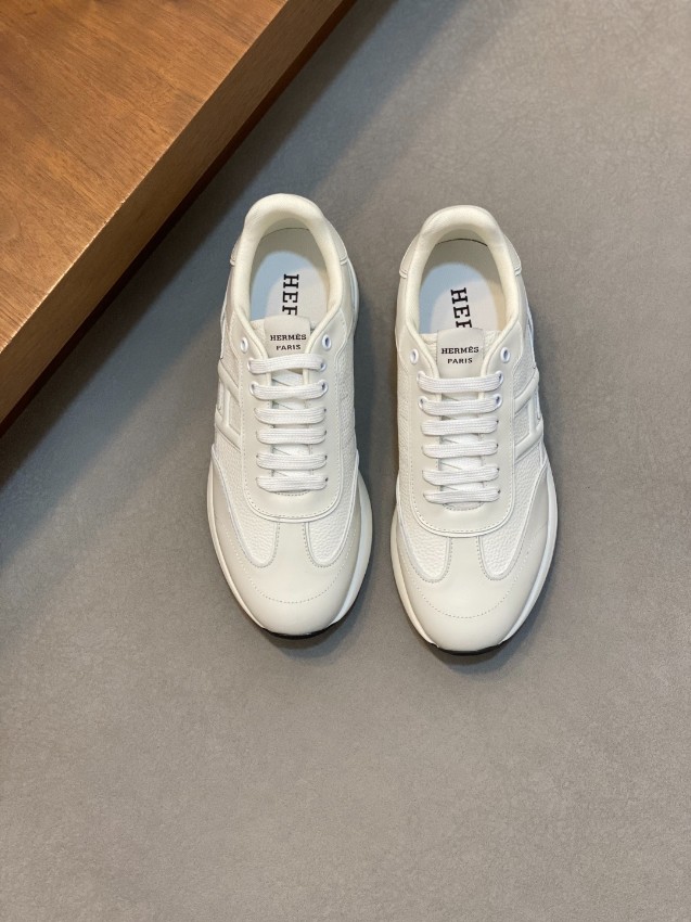 エルメス n級 レザースニーカー Hロゴデザイン ローカット 本格派モデル_3