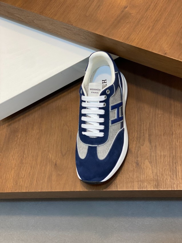 エルメス 格安 レザースニーカー Hロゴ コンビデザイン レビュー高リピ率_4