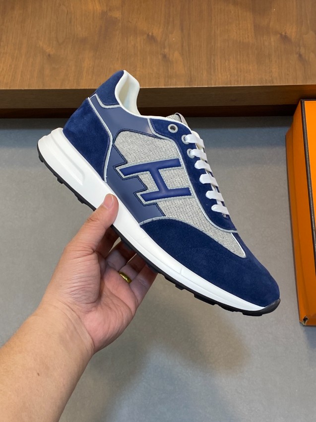 エルメス 格安 レザースニーカー Hロゴ コンビデザイン レビュー高リピ率_6