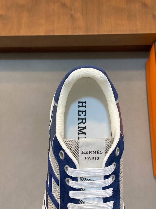 エルメス 格安 レザースニーカー Hロゴ コンビデザイン レビュー高リピ率_8