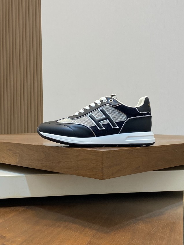 エルメス 本物級コピー レザースニーカー Hロゴ コンビ素材 高級感仕上げ_4