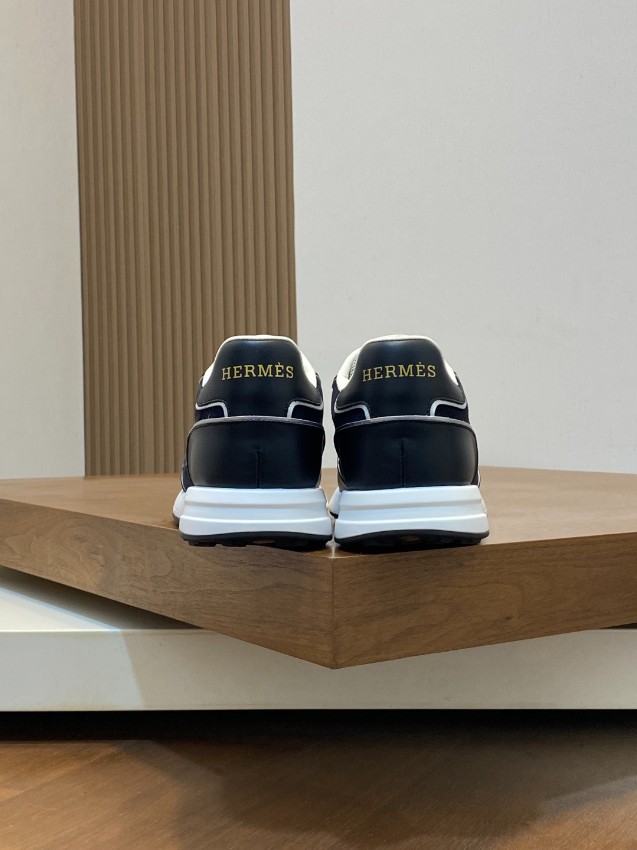 エルメス 本物級コピー レザースニーカー Hロゴ コンビ素材 高級感仕上げ_5