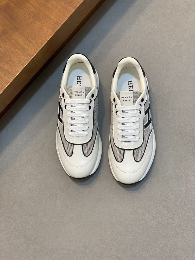 エルメス スーパーコピー レザースニーカー Hロゴ コンビデザイン 安心サイト_2