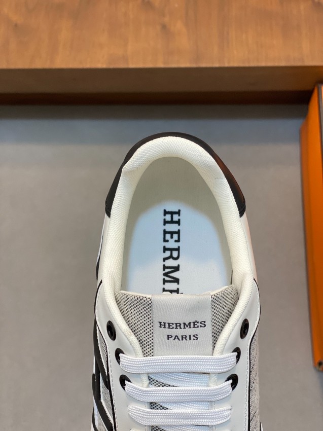 エルメス スーパーコピー レザースニーカー Hロゴ コンビデザイン 安心サイト_5