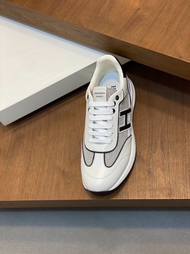 エルメス スーパーコピー レザースニーカー Hロゴ コンビデザイン 安心サイト_9