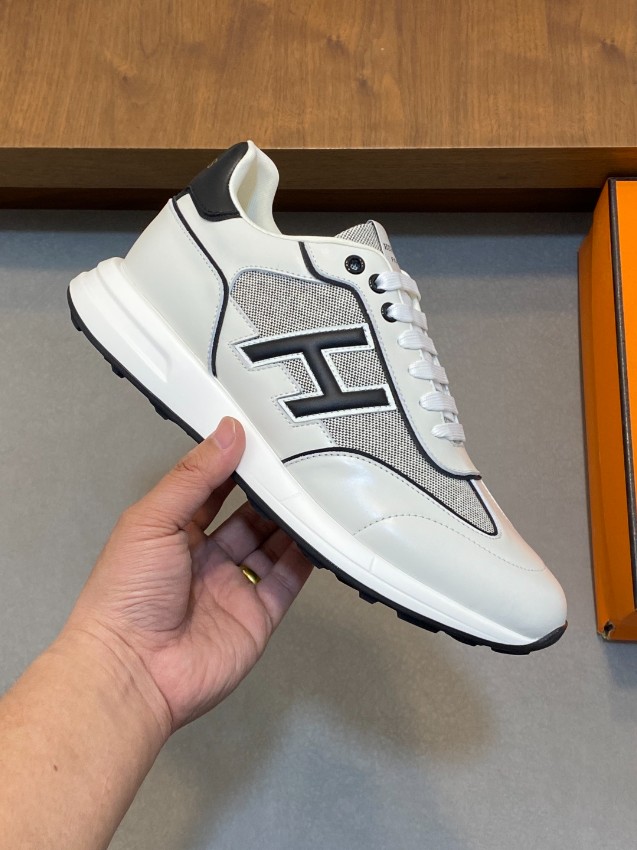 エルメス スーパーコピー レザースニーカー Hロゴ コンビデザイン 安心サイト_6