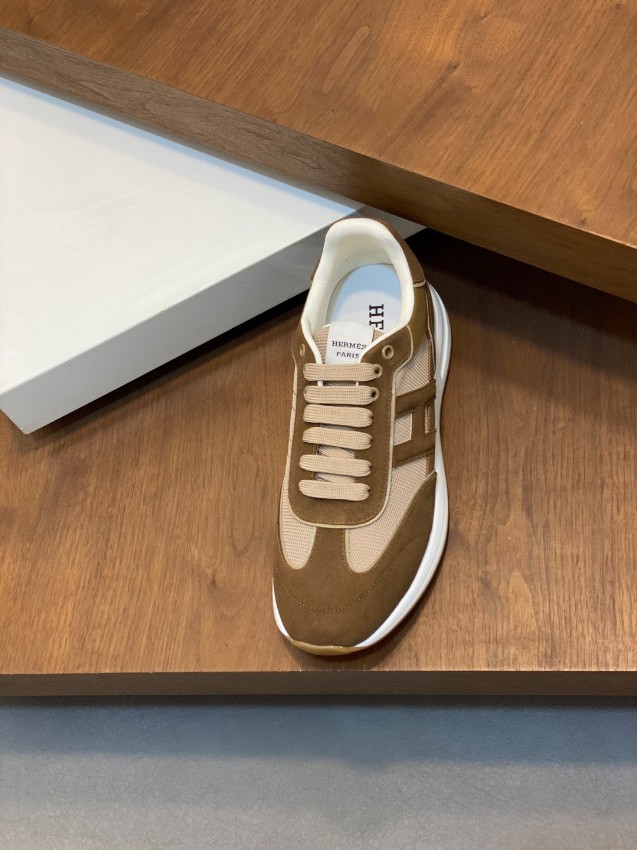 エルメス n級 レザースニーカー Hロゴ コンビ素材 実店舗運営_5