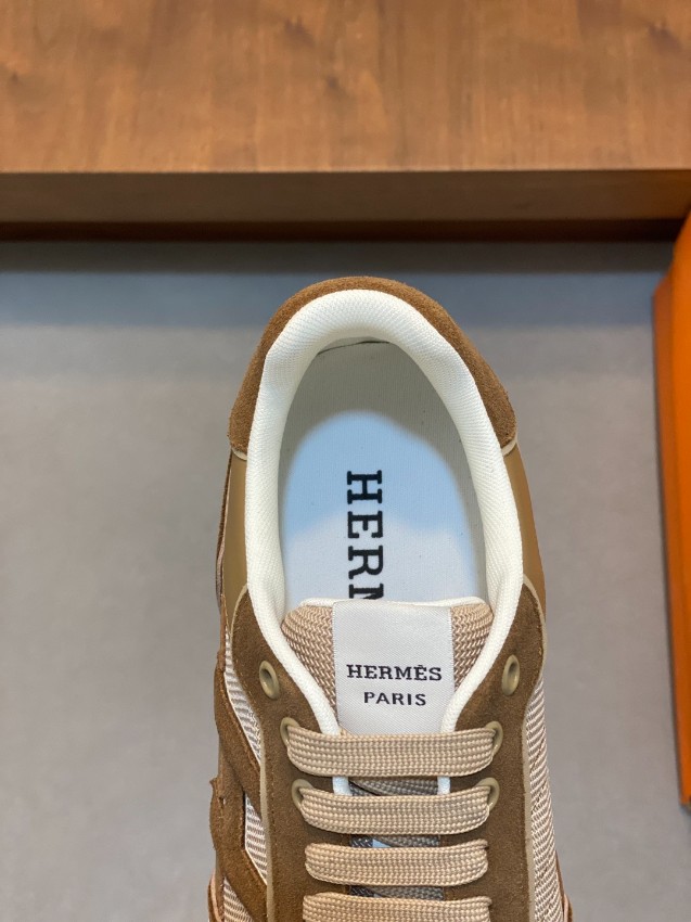エルメス n級 レザースニーカー Hロゴ コンビ素材 実店舗運営_9