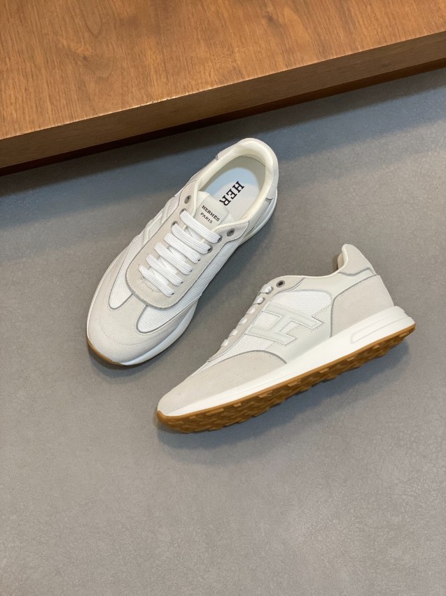 エルメス ハイブランド レザースニーカー Hロゴ ローカット 丁寧な縫製_3