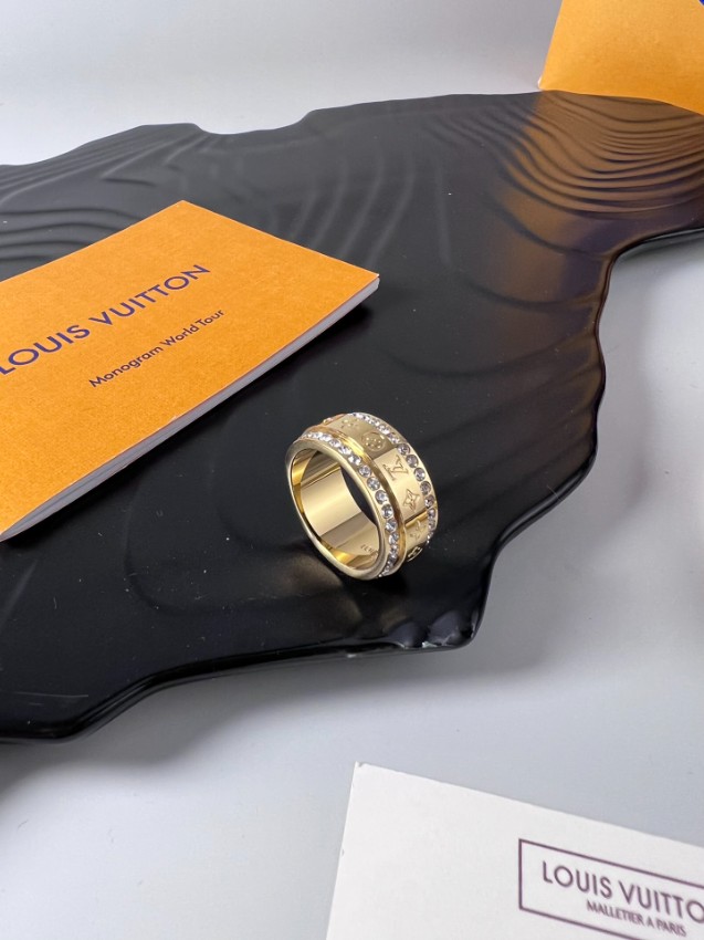 ルイヴィトン 格安 モノグラムストーンリング ピンクゴールドジュエリー 高品質_4