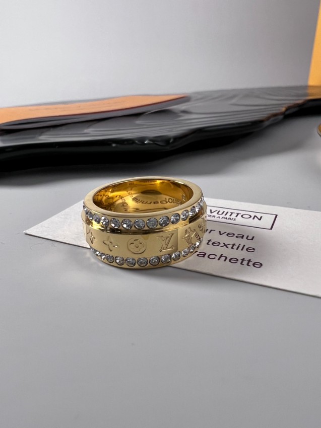 ルイヴィトン 格安 モノグラムストーンリング ピンクゴールドジュエリー 高品質_2