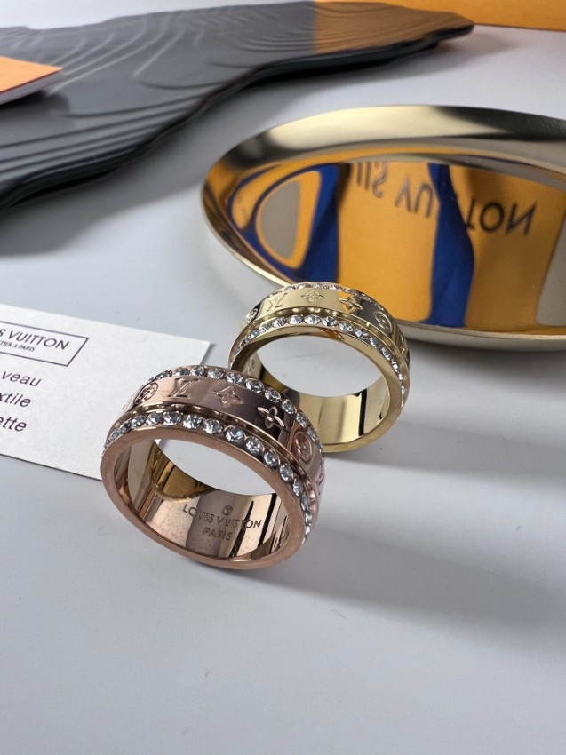 ルイヴィトン 格安 モノグラムストーンリング ピンクゴールドジュエリー 高品質_8