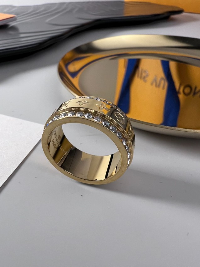 ルイヴィトン 格安 モノグラムストーンリング ピンクゴールドジュエリー 高品質_5