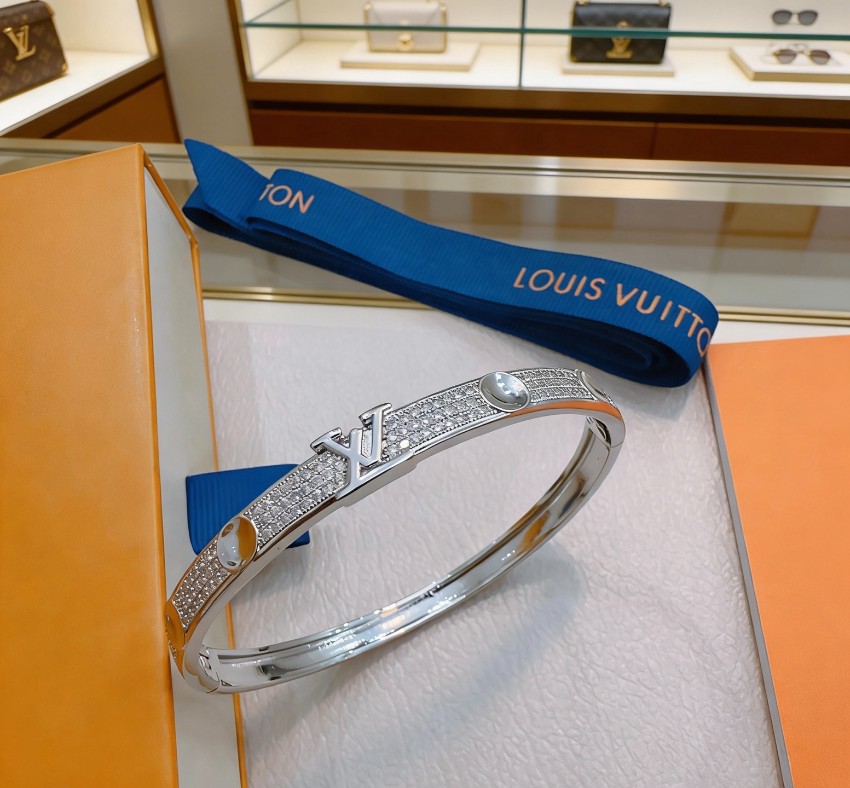 ルイヴィトン ブランド コピー LVロゴバングルブレスレット ストーン装飾ジュエリー 発送保証_2