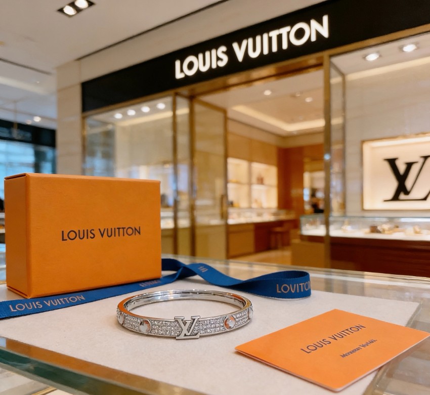 ルイヴィトン ブランド コピー LVロゴバングルブレスレット ストーン装飾ジュエリー 発送保証_6