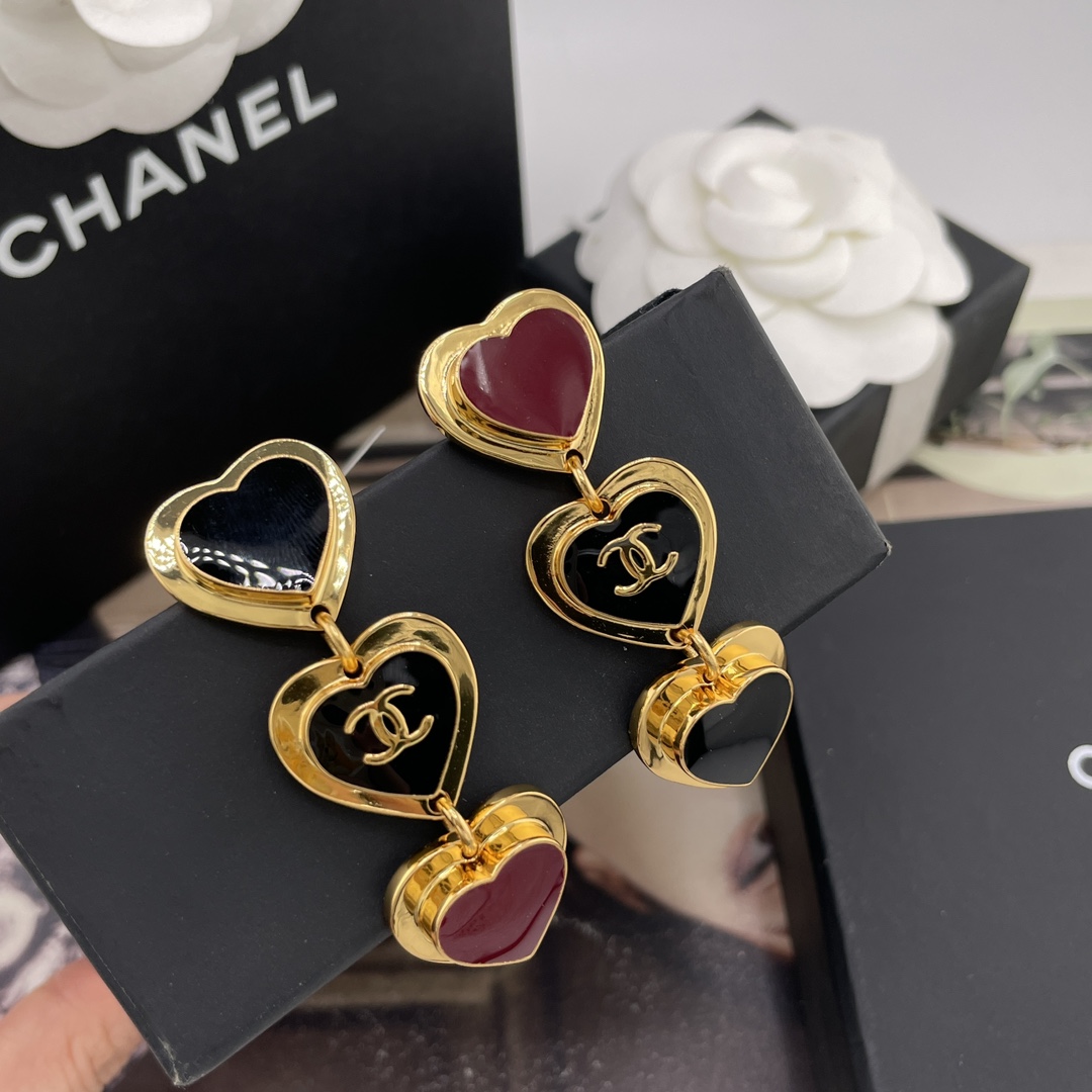 シャネル 格安 ハートCCロゴドロップピアス トリプルハートデザインジュエリー 圧倒的な再現度_6
