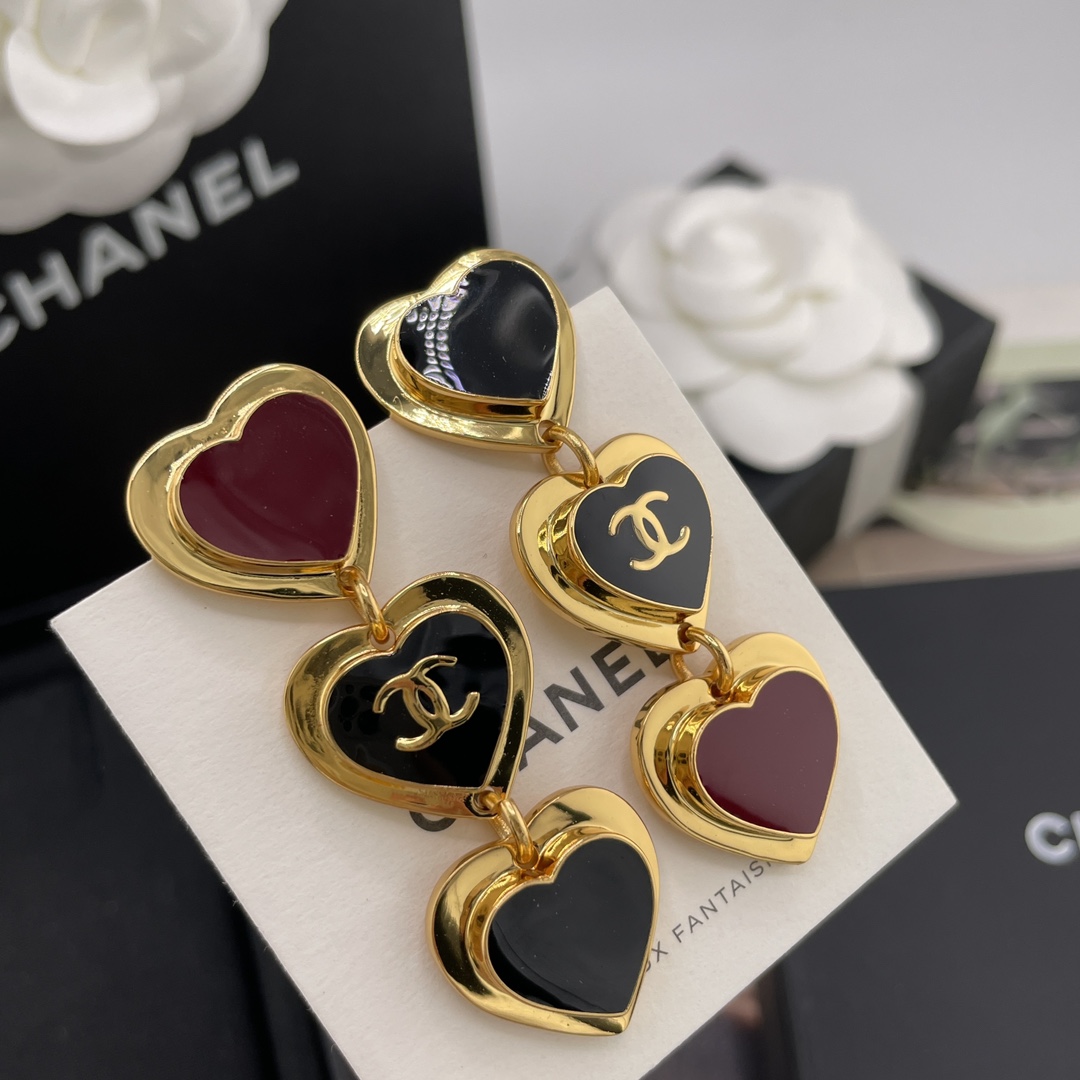 シャネル 格安 ハートCCロゴドロップピアス トリプルハートデザインジュエリー 圧倒的な再現度_5