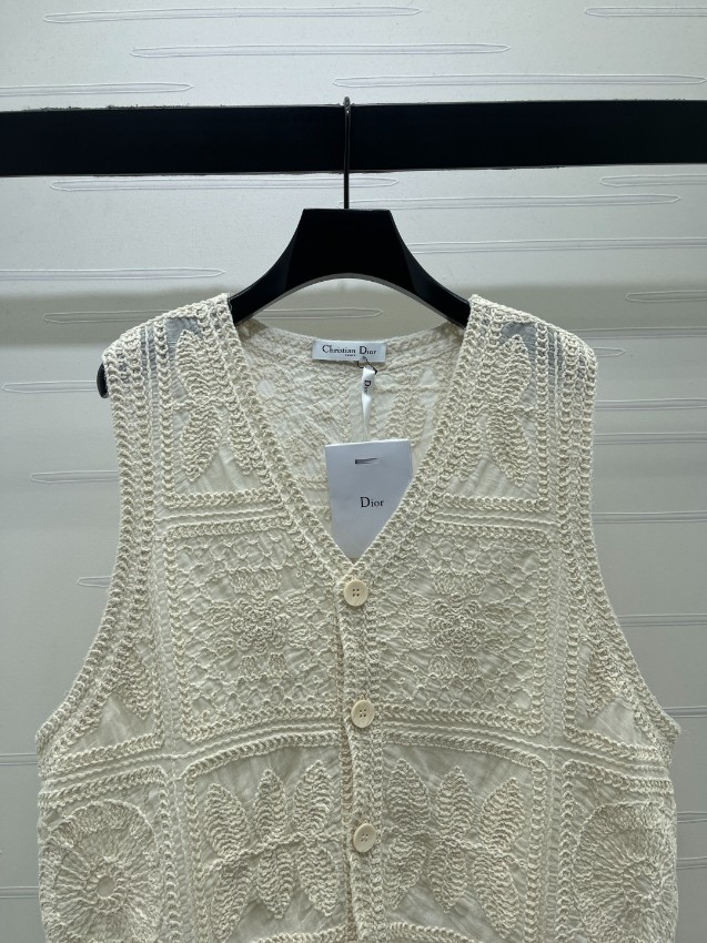ディオール 本物級コピー レースニットベスト フローラル編みデザイン 通気_3