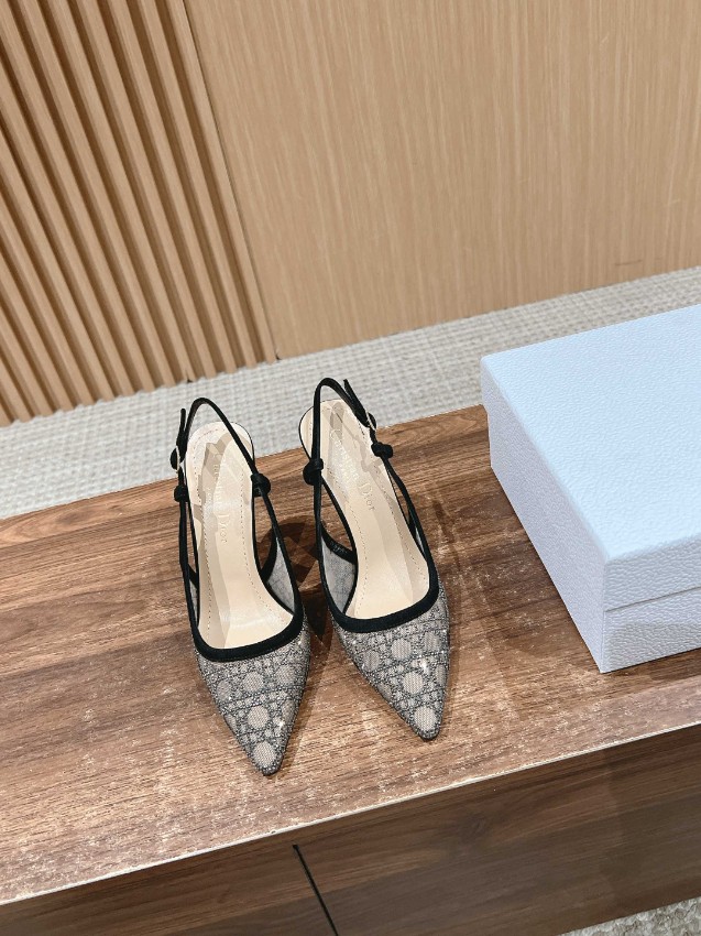 ディオール 本物級コピー スリングバックパンプス チュール刺繍ポインテッドトゥデザイン 口コミ多数_3