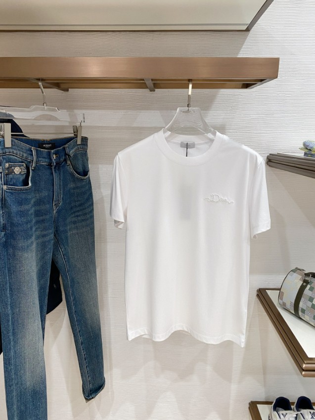 ディオール 格安 半袖Tシャツ ミニロゴ刺繍シンプルデザイン 男女兼用 本格派モデル_1