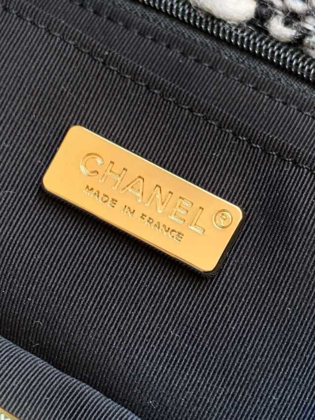 シャネル n級 ツイードチェーンショルダーバッグ モノトーン配色 フラップデザイン 高評価_8
