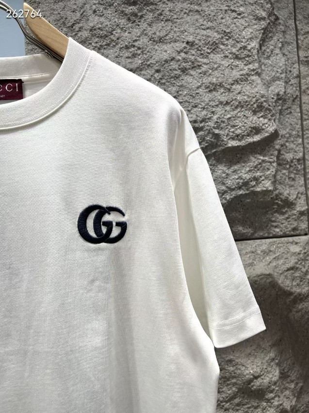 グッチ 格安 Tシャツ ミニGGロゴ刺繍 クルーネックシンプル設計 肌触り良好 新作モデル_4