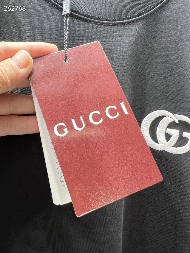 グッチ 本物級コピー Tシャツ ミニGGロゴ刺繍 クルーネックシンプル設計 快適な着心地 高評価_5