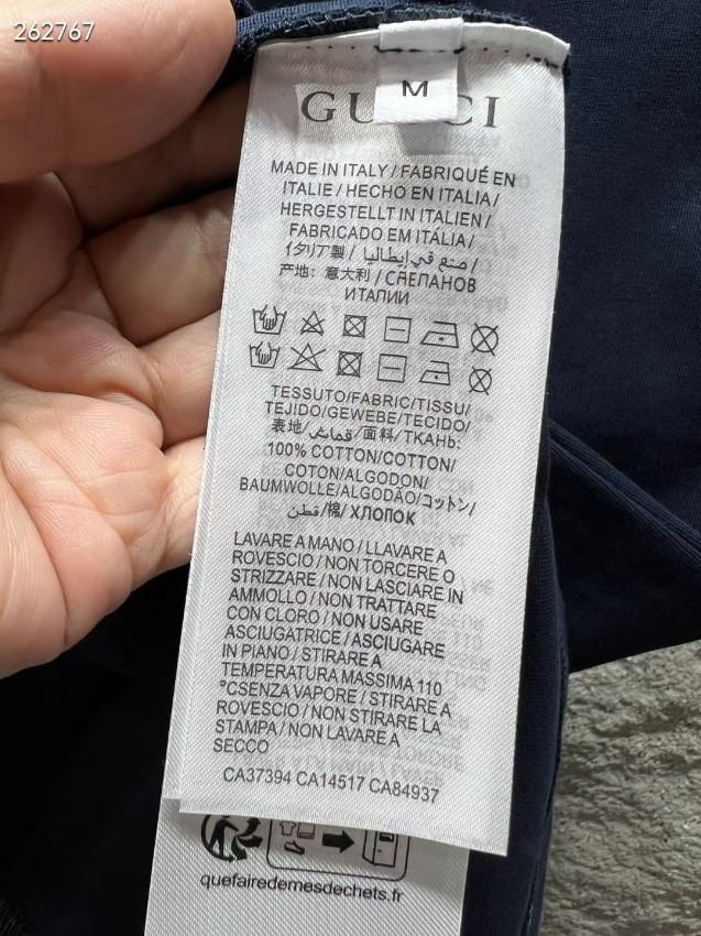 グッチ スーパーコピー Tシャツ ミニGGロゴ刺繍 クルーネックシンプル設計 男女兼用 高品質_5