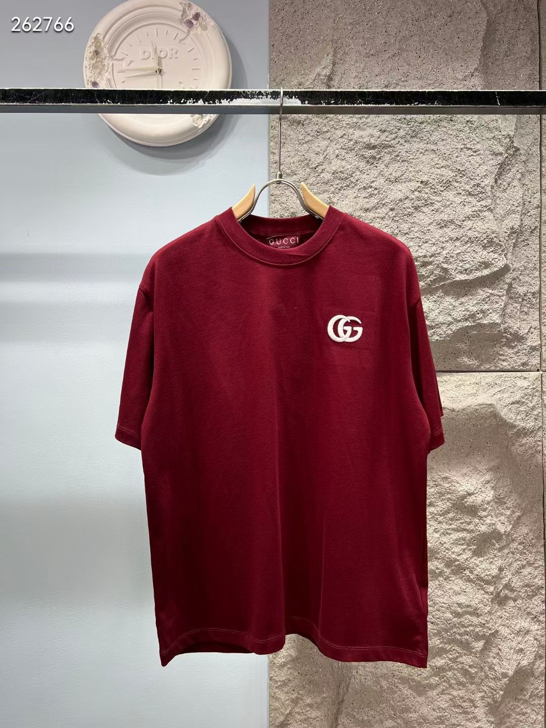 グッチ ブランド コピー Tシャツ ミニGGロゴ刺繍 クルーネックシンプル設計 夏服 高品質_3