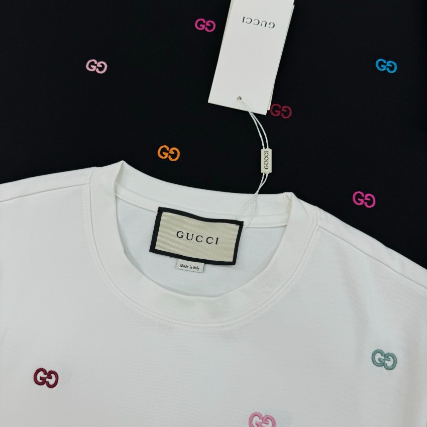 グッチ ハイブランド Tシャツ マルチGGロゴプリント クルーネックデザイン 通気仕様 新作モデル_5