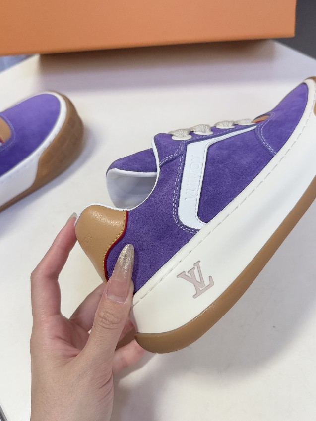 ルイヴィトン n級 スエードスニーカー カラーブロックデザイン 個性派スタイル 激安_5