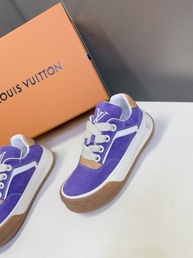ルイヴィトン n級 スエードスニーカー カラーブロックデザイン 個性派スタイル 激安_4