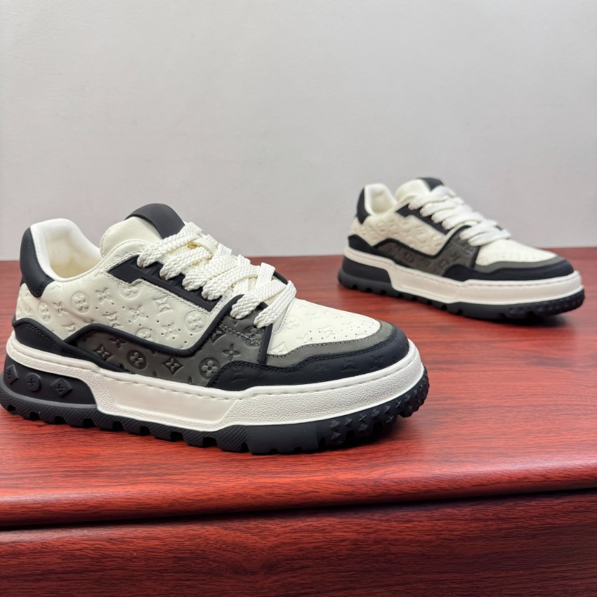 ルイヴィトン 格安 スニーカー 厚底デザイン モノグラム型押し ストリートスタイル 精密ディテール_2