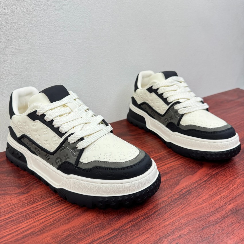 ルイヴィトン 格安 スニーカー 厚底デザイン モノグラム型押し ストリートスタイル 精密ディテール_3