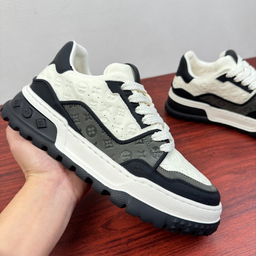 ルイヴィトン 格安 スニーカー 厚底デザイン モノグラム型押し ストリートスタイル 精密ディテール_7