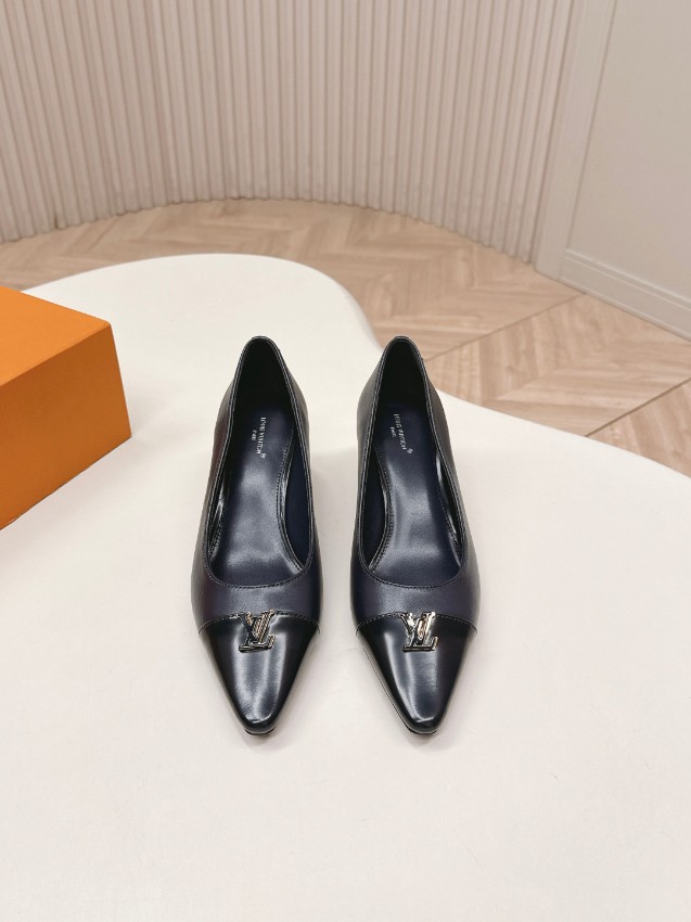 ルイヴィトン n級 パンプス ポインテッドトゥ レザー切替 スリムヒール設計 上質感_2