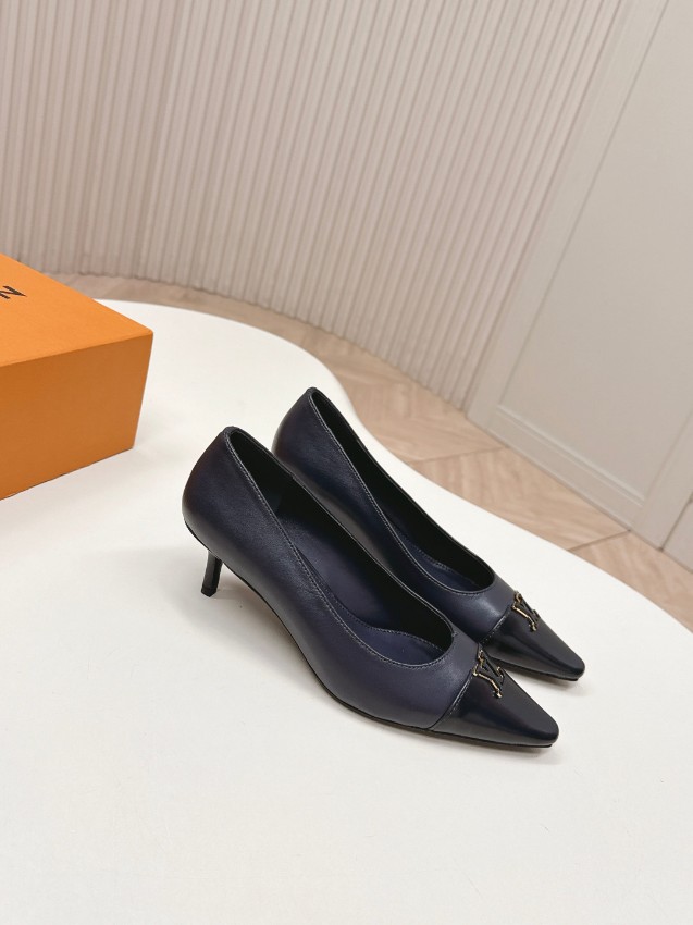 ルイヴィトン n級 パンプス ポインテッドトゥ レザー切替 スリムヒール設計 上質感_3